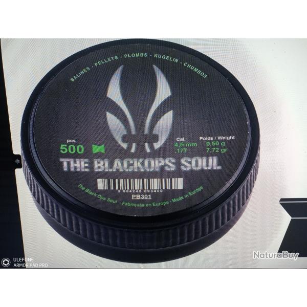 The black ops soul plombs a t�te plate calibre 4.5mm 0.50g 7.72gr 500 munitions