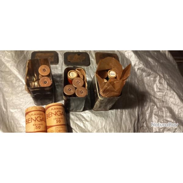 Lot de cartouches "green", d�di� au pistolet lance fus�e �clairante britannique