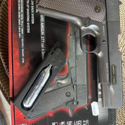 Pistolet SA P1911 culasse m&eacute;tal mobile billes acier 4,5 mm