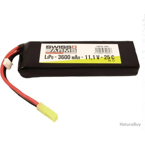 Batterie LiPo AN/PEQ 11.1v - 3600 mAh - 25C Tamiya - Swiss Arms