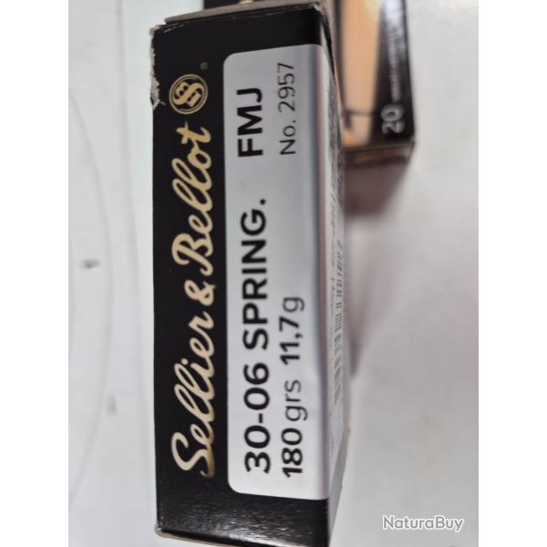 2 BOITES BALLES 30-06 180 GR FMJ