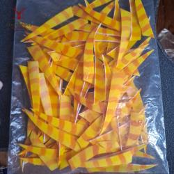 Lot 12 plumes 4" jaune orange shield d'occasion