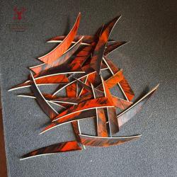 Lot 12 plumes 4" shield orange d'occasion