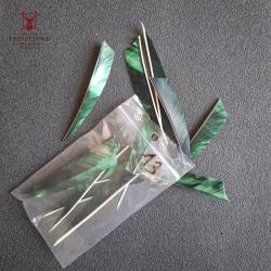 Lot 20 plumes vertes shield 4" - occasion