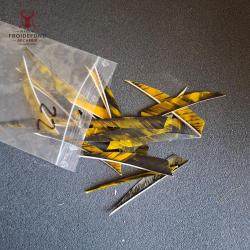 Lot 22 plumes jaune shield 4" - occasion