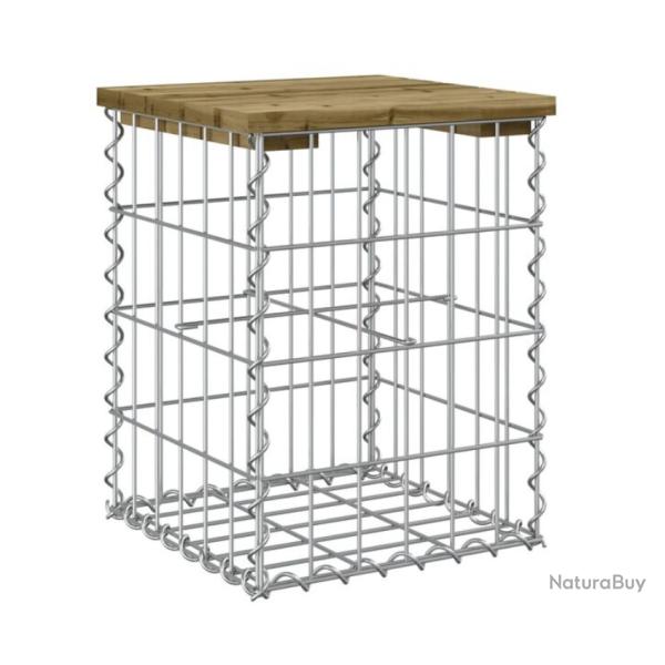 Banc jardin gabion bois pin impr�gn� 33x31x42 cm compact robuste
