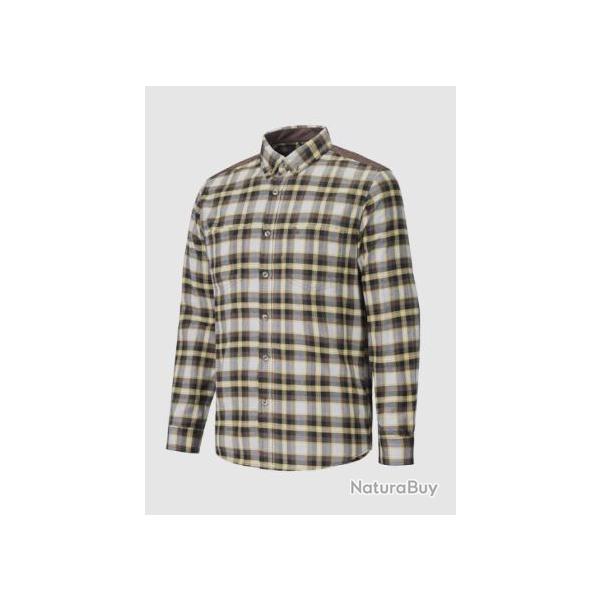 Chemise en coton � carreaux Verney Carron jaune/marron Montarcy taille XL