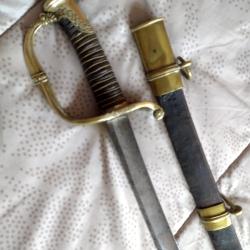 Sabre d'officier d'infanterie 1821- R&eacute;glementaire Fran&ccedil;ais - avec son &eacute;tui cuir