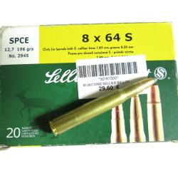 Boite de 20 cartouches 8 x 64 S Sellier Bellot  196 grs