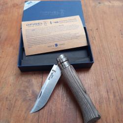 Couteau OPINEL N 8 Inox Manche en Bouleau Lamell&eacute;