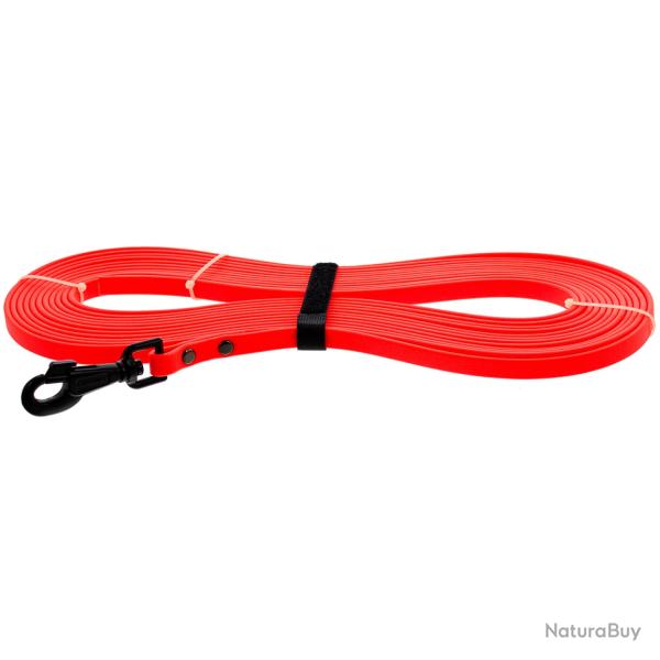 Longe pour chien XTREME FIRST 10ML sangle Plate PVC 13mm Orange canihunt