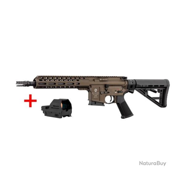 "PACK PROMO" Carabine SCHMEISSER AR15 S4F Bronze Calibre 223 Rem Canon 10.5" + Point rouge FALKE
