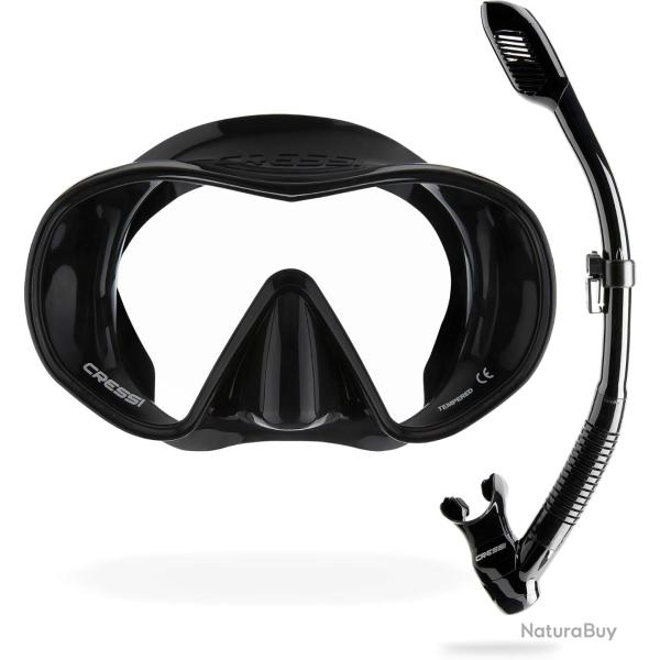 CRESSI F-Dual + Supernova Dry Combo Masque F-Dual et Tuba Sec pour la Plong�e et Le Snorkeling