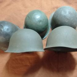 Lot de 5 casques fran&ccedil;ais Mod&egrave;le 1951 Indochine Alg&eacute;rie