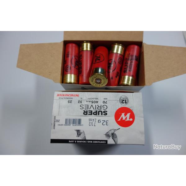LOT DE 200 MUNITIONS WINCHESTER SUPER GRIVES CAL 12X70 32GR 7/5 BJ NOUVELLE FABRICATION