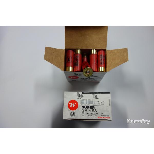 LOT DE 200 MUNITIONS WINCHESTER SUPER GRIVES CAL 12X70 32GR BJ  N�9 NOUVELLE FABRICATION