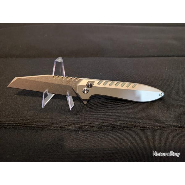 Kansept Kosame T1093F6 - Titane Stonewash / Jade G10 - 154CM - EI Spade - Complet