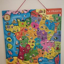 Tableau carte de la France aimant&eacute;e par Janod
