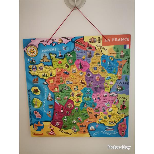 Tableau carte de la France aimant�e par Janod