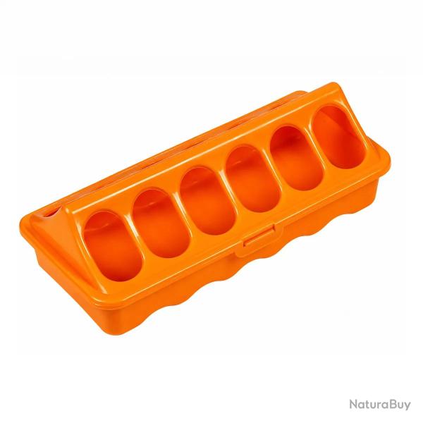 Mangeoire lin�aire � trous plastique 20 cm poussins et cailles - Orange GAUN