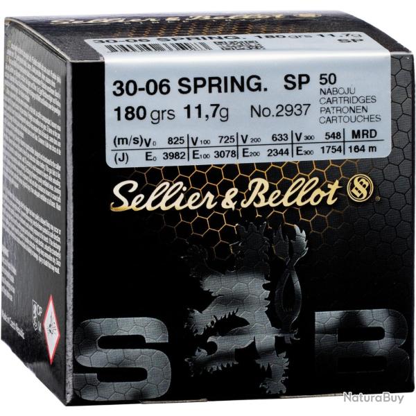 Pack 100 cartouches .30-06 Spr. SP Sellier & Bellot 11,7g/180grs. - Livraison gratuite
