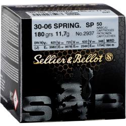 Pack 200 cartouches .30-06 Spr. SP Sellier & Bellot 11,7g/180grs. - Livraison gratuite