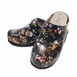 Sabots bois su&eacute;dois cuir liberty noir femme noir  40