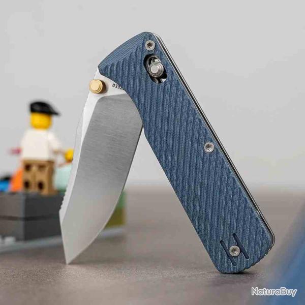 Couteau Pliant Vosteed Vombat Lame Acier 14C28N Manche G10 Bleu Crossbar Lock VOSA4112
