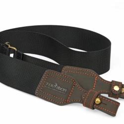 Bretelle sangle arme longue - Port en Bandouli&egrave;re - Cuir et coton durable (4)