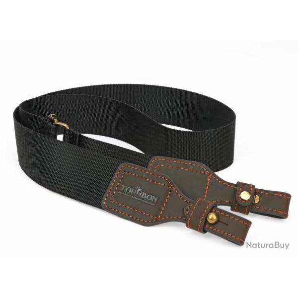 Bretelle sangle arme longue - Port en Bandouli�re - Cuir et coton durable (4)