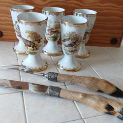 Mazagrans et couverts de service