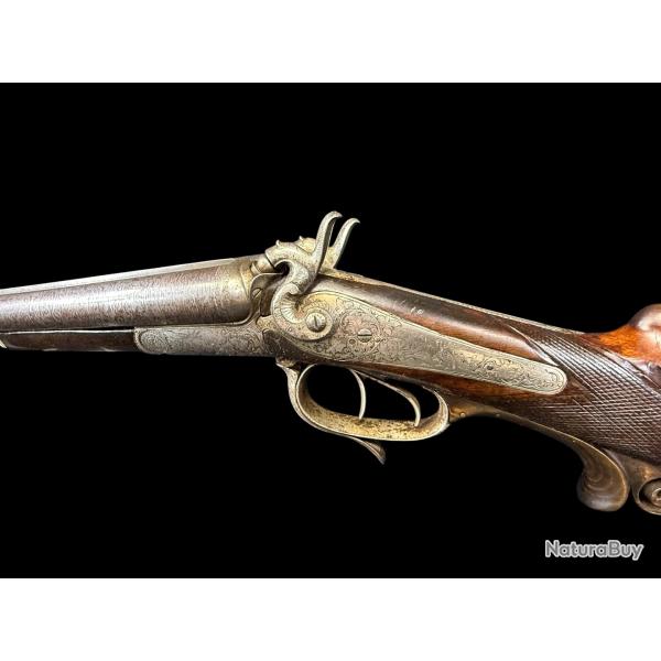 MAGNIFIQUE FUSIL DE LUXE E.SCHLEGELMILCH A SUHL cal. 16 vers 1870