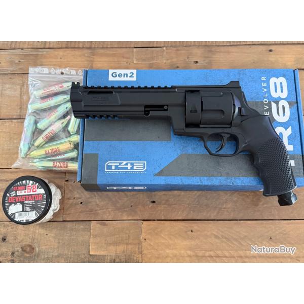 Kit Revolver T4E TR68 GEN2 - Cal.68 - 16 J + cart CO2 + viseur