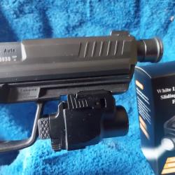 Lampe tactique 1200Lm + laser vert (SANS ARME)