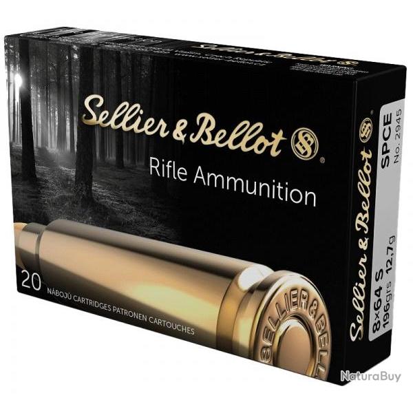 Cartouches Sellier Bellot calibre 8X64S SPCE 196grs 12,7g