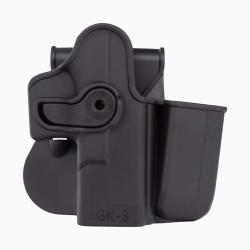 Holster LV2 + Porte-Chargeur Glock 17/19/22/23/28/31/32/36 Noir Droitier