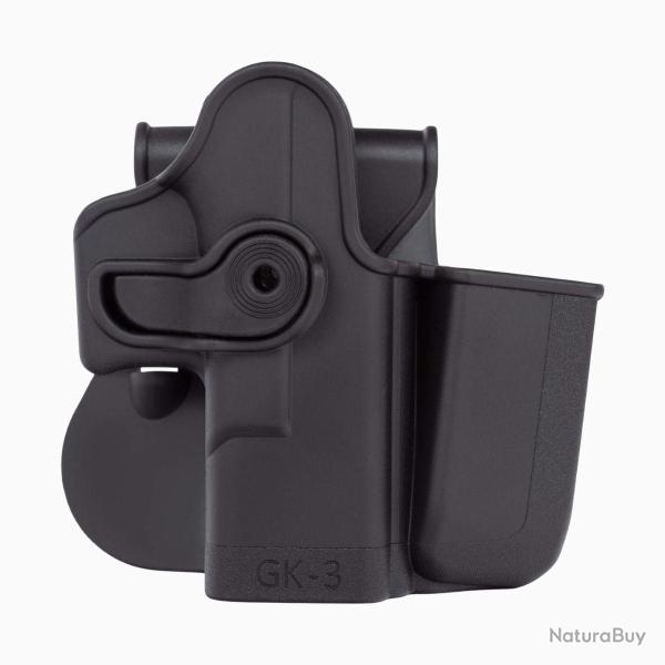 Holster LV2 + Porte-Chargeur Glock 17/19/22/23/28/31/32/36 Noir Droitier
