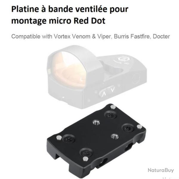 Platine bande ventil�e fusil pour Red dot Vortex Venom/Viper/Burris Fastfire/ docter