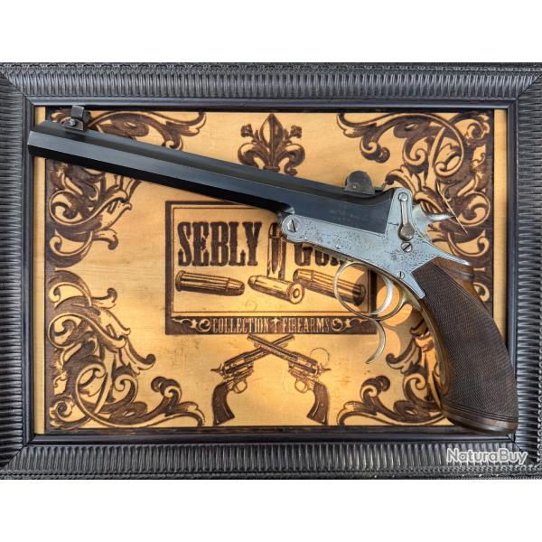 MAGNIFIQUE PISTOLET DE TIR AUGUSTE FRANCOTTE  - CALIBRE .22 - BREVET COUNET - VERS 1900