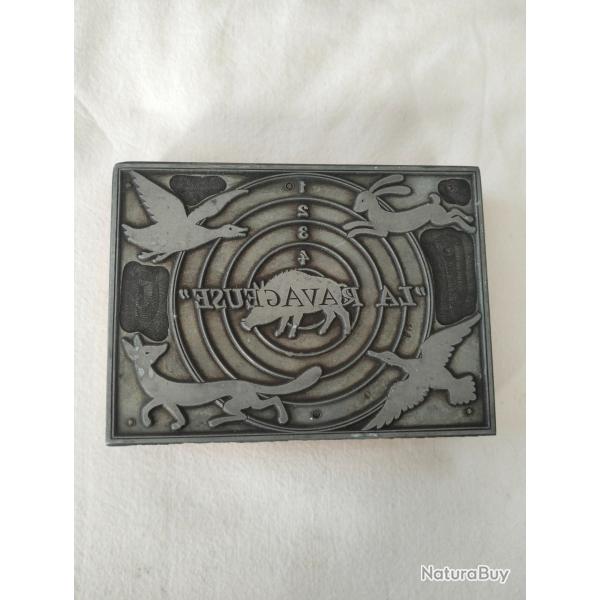 Matrice, tampon, pour imprimer les anciennes bo�tes de cartouches la ravageuse.