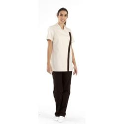 Veste de cuisine pour femme JESS Beige/Moka 5