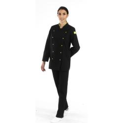 Veste de cuisine femme JENNY Blanc/Turquoise 2