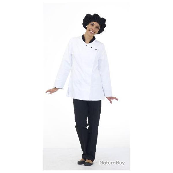 Veste de cuisine femme JULIENNE Blanc/Noir 1