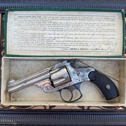 SMITH & WESSON .38 DOUBLE ACTION 4TH MODEL - CANON MIROIR - BO&Icirc;TE ANCIENNE