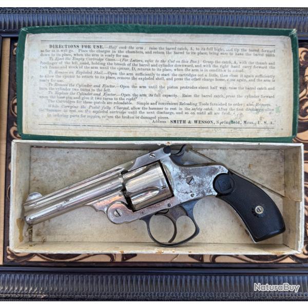 SMITH & WESSON .38 DOUBLE ACTION 4TH MODEL - CANON MIROIR - BO�TE ANCIENNE