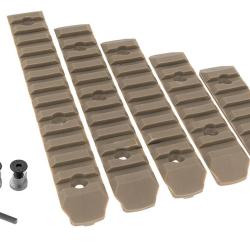 Set de 6 Rails Keymod nylon BO Manufacture Tan