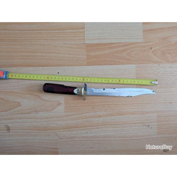 Ancien couteau de chasse pliant type Bowie / d'Estaing (29 cm)