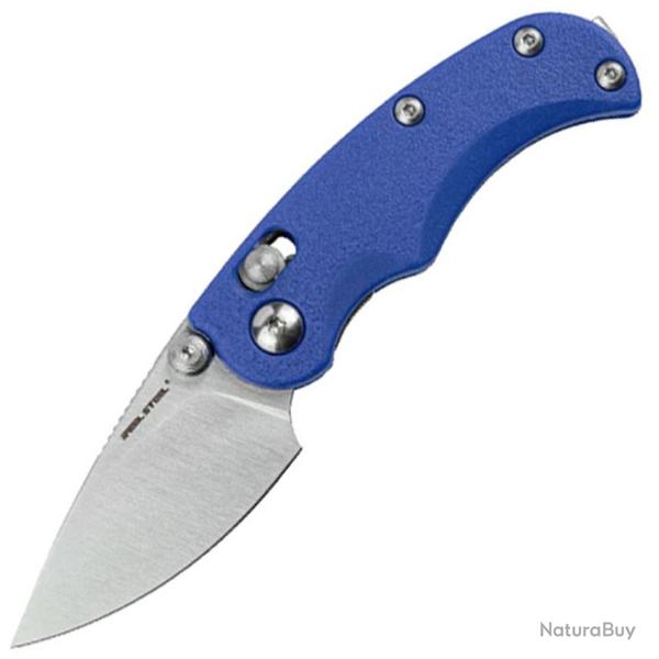 Couteau Pliant Real Steel ESCA Lame Acier 12C27 Manche Nylon Bleu Crossbar Lock RS7181SD