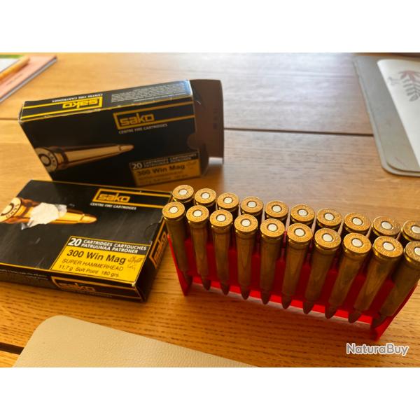 Munitions Sako super hammerhead 11,7 gr 300WMNeuve lot de deux bo�tes