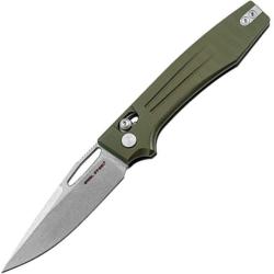Couteau Pliant Real Steel VENA Lame Acier Nitro-V Manche G10 Vert Crossbar Lock RS7191SG